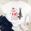 Women's T Shirts Female Short Sleeve Shirt T-Shirt Letters Snow Winter Tree Cute Women Graphic Merry Christmas Tees Clothing Print Tops