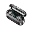 Nieuwe F9 TWS Wireless oortelefoons Bluetooth V5.0 Sport Ear Buds Gaming Hoofdtelefoon 2000mAh Power Bank -headset met microfoon- en LED -display