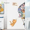 Väggdekor Creative Pocket Cats Sticker Baby Bedroom Kids Room ation Cornern Söt skåp klistermärken Självadhesiv hem 230220