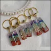 Nyckelringar 7 Chakras orgoneekey Keychain Energy Orgonite Crystal Stone Healing Amet Clasp for Car Meditation Reiki Om Lucky Gift Drop Dheo9