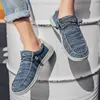 Kleding schoenen merk mannen casual mode denim canvas ademende platte vlakke buiten groot formaat licht s loafers 230220