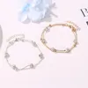 Anklets Double Layer Beach Gold Anklet For Women Shambhala Diamond Ball Bead Girls Elegant Fashion Daily Ankle Jewelry