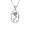 Anhänger Halsketten Luxus Weibliche Rose Blume Halskette Weiß Blau Lila Opal Stein Vintage Silber Farbe Kette Für Frauen