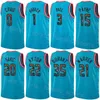 Gedruckte Männer Kinder Frauen Basketball Darius Bazley Trikots 55 Chris Paul 3 Devin Booker 1 DeAndre Ayton 22 Kevin Durant 35 TJ Warren 21 City Icon für Sportfans Shirt