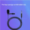 Mini microphone portable, petit microphone combiné, diffusion en direct, enregistrement d'ordinateur de téléphone portable 3,5 mm Condenser Clip-on Lapel Lavalier Mic Wired