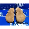 Designer Birkinstock tofflor Lazy People's Shoes Boken Classic Light Brown Frosted Suede Leather Wrap Head Soft Wood Flat Bottom Boken Wrap Head Half Slippers