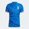 イタリアメンズTシャツ2324チエササッカージャージ2023イタリア125thラスパドリヴェルラッティバレラドンナルンマシャツトッティロレンツォポリティーノザニオーロミレッティフットボール