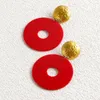 Hoop örhängen trendig röd gul akryl harts dingle örhänge för kvinnor mode uttalande rund cirkel acetat bröllop smycken