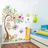 Wall Decor Large Size Trees Animals Colorful Owl Stickers Bedroom Decals Selfadhesive For Kids Baby Room Mural Home paper 230220