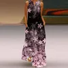 Casual Dresse's Floral Printed Party Summer Vintage Sleeveless VNeck Long Female Beach Maxi Evening Vestidos 230220