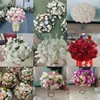 Bez stojaka) Dekoracja opiekuńcza jedwabny stół kwiatowy stół środkowe kwiaty sztuczne gipsophila kulki kwiatowe na ślub Imake602