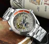 OMEG 스테인레스 스틸 손목 시계 남성용 2023 New Mens 시계 모든 다이얼 작업 자동 기계 시계 최고 럭셔리 브랜드 남성 패션 UU05