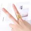 Betrokkenheid Geschenken Minimalisme A-Z Eerste ringen voor Women Sieraden Roestvrij staalverklaring Alfabet Letter Ring Bague Femme