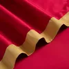 Set di biancheria da letto di lusso rosso in stile cinese da sposa ricamo in raso di cotone set copripiumino biancheria da letto federe tessili per la casa