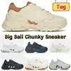 Designer Casual Schoenen Big Ball Chunky Sneaker Platform oude papa Luxe Vintage Heren Dames Lederen sneaker dikke bodem Runner Trainers Wit Gum zwarte schoen