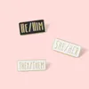 Simple Pronouns Enamel Pins Custom Brooches HE HIM SHE HER THEY THEM Black White Lapel Badges Fun Jewelry Gift for Friends