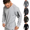 Moletons masculinos molhos de pescoço redondos esportes esportes fitness slim fit fowwear sportswear rastrear pullovers tops