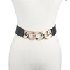 Ceintures Alliage Poids Chaîne Ceinture Pour Femmes Manteau Chaînes En Or Élastique Cummerbunds Robe Large Noir Stretch Ceintures Fille Jupe PartyBelts