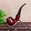 Mahogany smooth curved handle, filter core, red sandalwood pipe, pipe smoking fittings