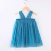 Fille robes Lolita maille plage Vestidos 2023 été filles robe de fée enfants enfants Spaghetti robe d'été à bretelles