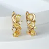 Hoop Earrings Cute Female Champagne Zircon Stone Vintage Hollow Crystal Boho Gold Color Wedding For Women