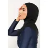 Ethnic Clothing Muslim Solid Color Turban Cap For Women Full Cover Swim Hijab Islamic Modest