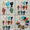 Charmes sculptés en forme d'ange assortis pendentifs en cristal de pierre naturelle pour accessoires de collier fabrication de bijoux résultats de livraison directe Comp Dhulx