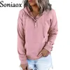 Womens Hoodies Sweatshirts Womens Solid Color Hooded Sweatshirts Autumn Winter Harajuku Hoodies Ladies Casual Loose Long Sleeve Pocket Pullovers 230220