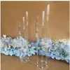 10 Cabe￧as Cabe￧as Decora￧￣o de casamento Candelabra Clear Castel Titular acr￭lico Candlesticks para casamentos Evento Party SS0220