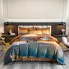 Bedding Sets Egyptian Cotton Digital Printing Embroidery Set Duvet Cover Bed Linen Fitted Sheet Pillowcases Home Textiles