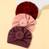 Caps Hats 3Pcs Boutique Faux Cashmere Baby Hat Warm Autumn Winter Beanies Solid Knot Bonnet Infant Boys Girls Turban Headwraps 230220