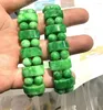 Strand 1pc 8x18mm naturlig grön jade ädelsten rektangel pärlor elastiska armband 7.5 ''