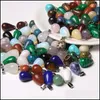 Charms Healing blandat naturligt stenvatten droppe h￤nger Fit halsband f￶r DIY -smycken som g￶r 14x20mm handgjorda ffshop2001 leveranser hitta dhdle