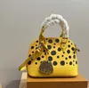 패션 데저 여자 크로스 바디 가방 쉘 웨이브 포인트 폴카 도트 잠금 지갑 클러치 지퍼 가죽 가방