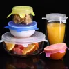 DHL Ship 6PCS per Set Silicone Stretch Suction Pot Lids Food Grade Silicone Fresh Keeping Wrap Seal Lid Pan Cover Kitchen Accessories FY2489 0220