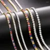 Choker Tennis Chain Necklace For Women Luxury Cubic Zircon Short Iced Out Hip Neck Accessories smycken