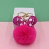 Bonito Pompom Chaveiro Correntes Acessórios Jóias Polka Dot Laço Rato Design Fofo Bola De Pele De Coelho Falso Chaveiros Mulheres Meninas Carro Mochila Escolar Chaveiros Charme Chaveiros Presentes