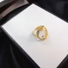 9STYLE Classic Luxury Jewelry Designer Rings Mulheres adoram suprimentos de casamento diamante 18K Gold Bated Aço inoxidável anel de dedo fino 5590854