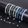 Strand pulseira de pedra natural irregular ametistas aquamarine cascalho quartzo pulseiras contas de cristal feminino masculino jóias