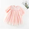 Girl Dresses Spring 2023 Baby Girls Clothes Sweet Princess Dress Soft Mesh Poncho