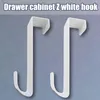 Hooks 2pcs Door Back Hook Multipurpose Drawer Cabinet Hanging Holder Towels Clothes Kitchen Bathroom Accesories Black White #4