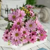 Decorative Flowers One Bouquet 9 Branch 21 Heads Cute Silk Daisy Artificial Flower DIY Wedding Home Room Table Decoration