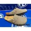 Zapatillas Birkinstock de diseñador Zapatos perezosos Boken Oil Wax Leather Cómodo Fondo de corcho Plano Boken Casual Punta redonda Baotou Semi-pantuflas