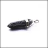 Charms Hexagonal Prism Black Lava Stone Pendant f￶r DIY Aromaterapi Essential Oil Per Diffuser Halsbandsmycken Kvinnor Droppe leverans Dhnib