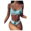 Women's Swimwear SAGACE 2023 Sexy Two Piece Swimsuits Female Swimsuit Girls Bikini Tie-dye Pattern Top With Panty Set Swim