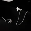 Backs Earrings GE104 Sterling Silver Heartbeat Wave Ear Clip For Women Long Line Wedding Party Jewelry Arrival