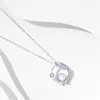 Pendant Necklaces Genuine 925 Silver Sterling Jewelry Chang'an Dream Necklace Love Shiny Crystal Women Birthday Present