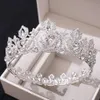 Tiaras barokke kristal ronde kroon tiara strass prom prinses diadeem tiaras en kronen voor vrouwen bruid bruiloft haaraccessoires z0220