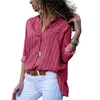 Camicette Camicie in chiffon e top Tunica a righe a maniche lunghe Taglie fortioys2