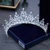 CRISTAL BRIDAL Tiara Crown Sier Color Diadem Veil Tiaras Cabelo de casamento Acessórios para cabelos Cabeça Jóias Z0220 S